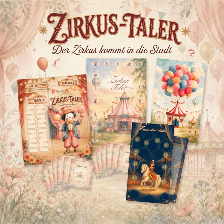 Zirkus Taler Sparspiele Box — Sparspiel zum Ausdrucken